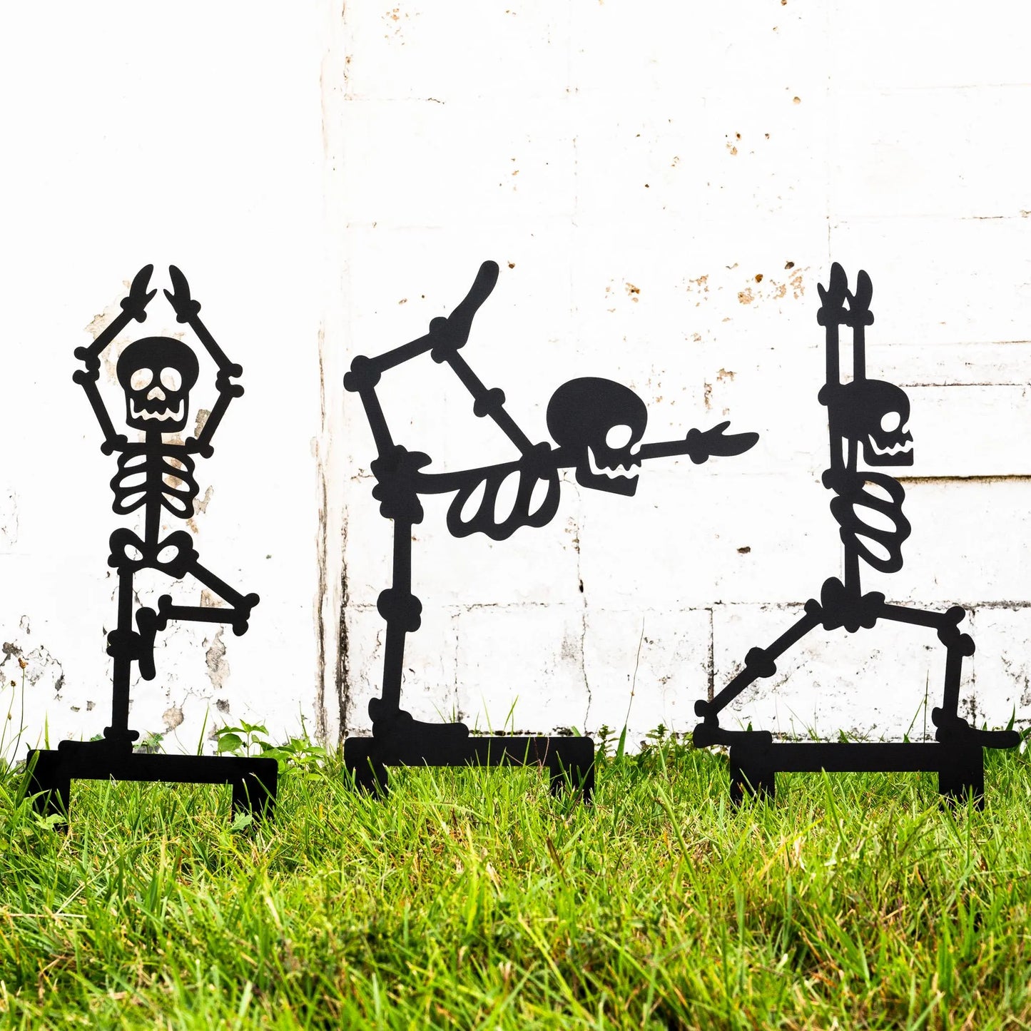 Decoración en acero en forma de esqueleto al aire libre para Día de Muertos o Halloween