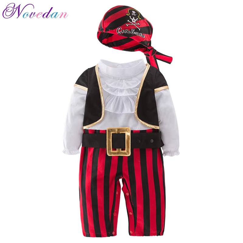 Ropa de Cosplay de capitán pirata, disfraz de Halloween y Navidad para niños, disfraz de pirata