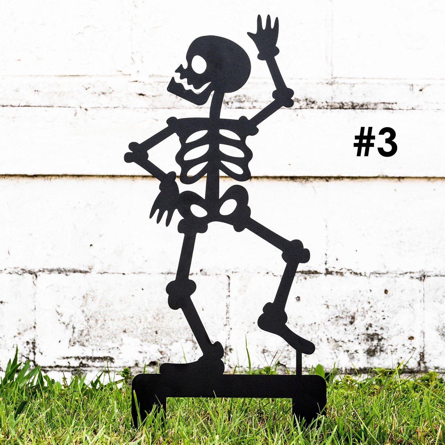 Decoración en acero en forma de esqueleto al aire libre para Día de Muertos o Halloween