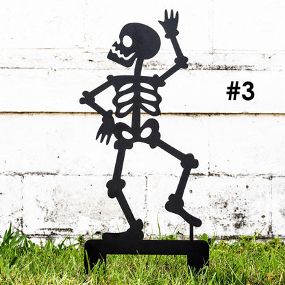 Decoración en acero en forma de esqueleto al aire libre para Día de Muertos o Halloween