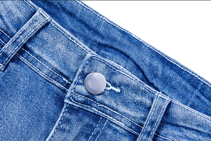 Shorts vaqueros desgastados de tiro medio-alto para mujer