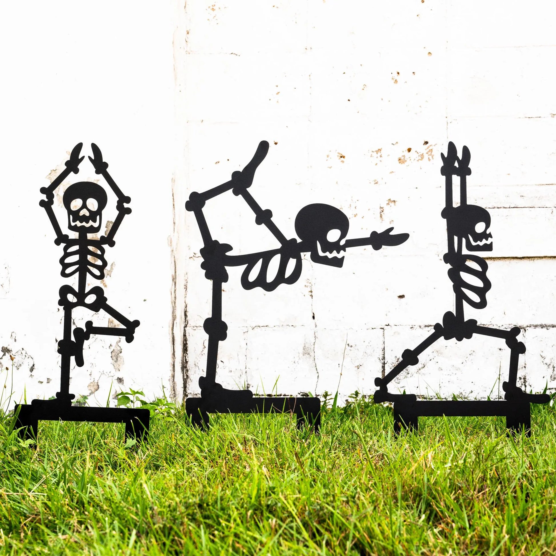 Decoración en acero en forma de esqueleto al aire libre para Día de Muertos o Halloween