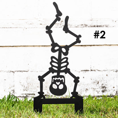 Decoración en acero en forma de esqueleto al aire libre para Día de Muertos o Halloween