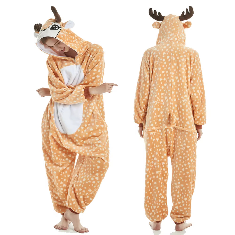 Pijamas de franela para dormir y estar en casa, ideal para parejas o mujeres, Kugurumi de Cosplay, Unicornio o Animales.