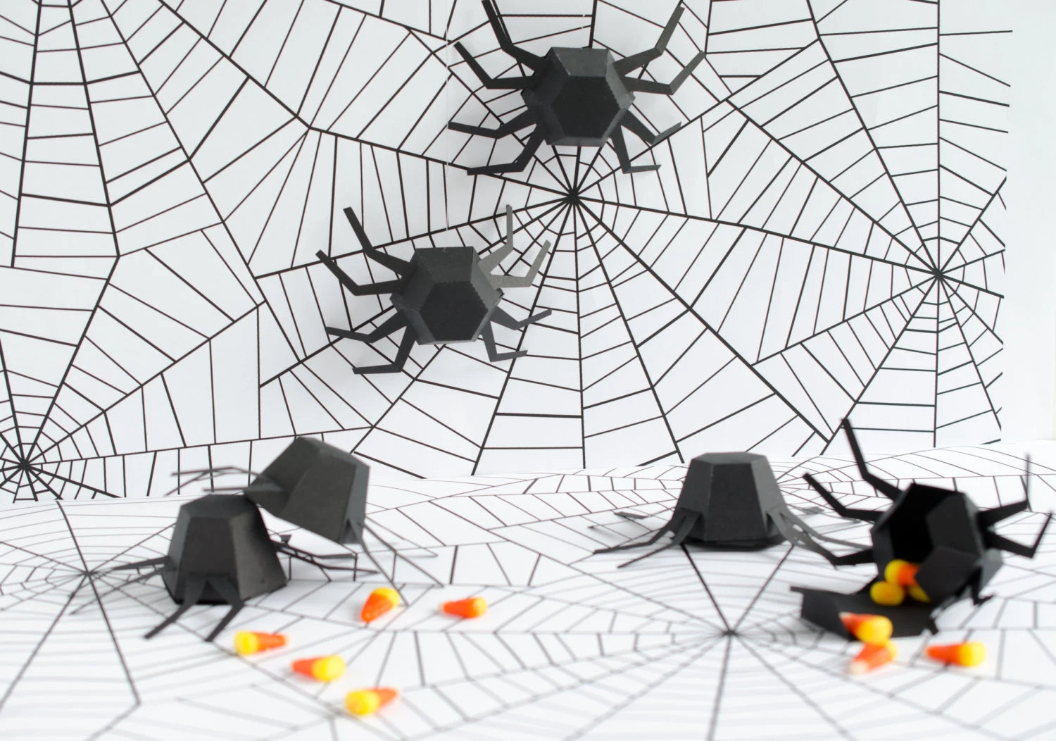 Kit de araña geométrica para Halloween - Conjunto de 6