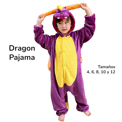 Pijama Kigurumi de animal para niños, mameluco de lana de cuerpo entero, ropa de dormir y disfraz de cosplay para Halloween