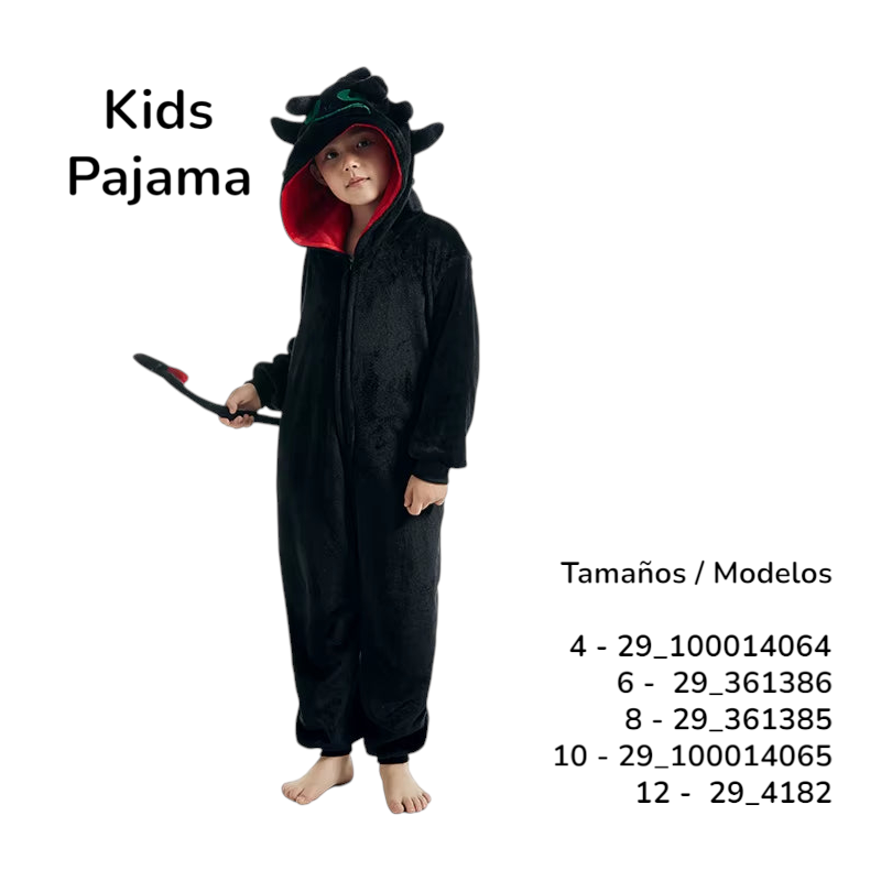 Pijama Kigurumi de animal para niños, mameluco de lana de cuerpo entero, ropa de dormir y disfraz de cosplay para Halloween