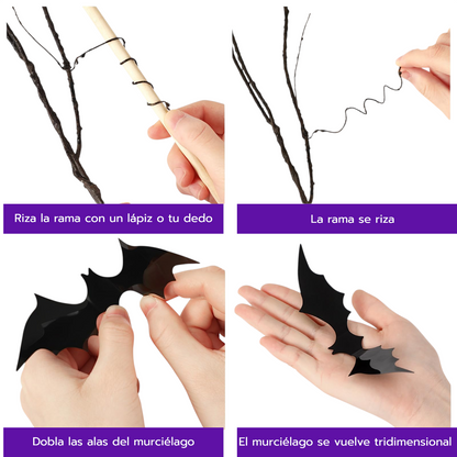 Ramas de sauce artificiales, flexibles y rizables para Halloween