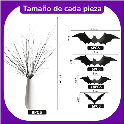 Ramas de sauce artificiales, flexibles y rizables para Halloween