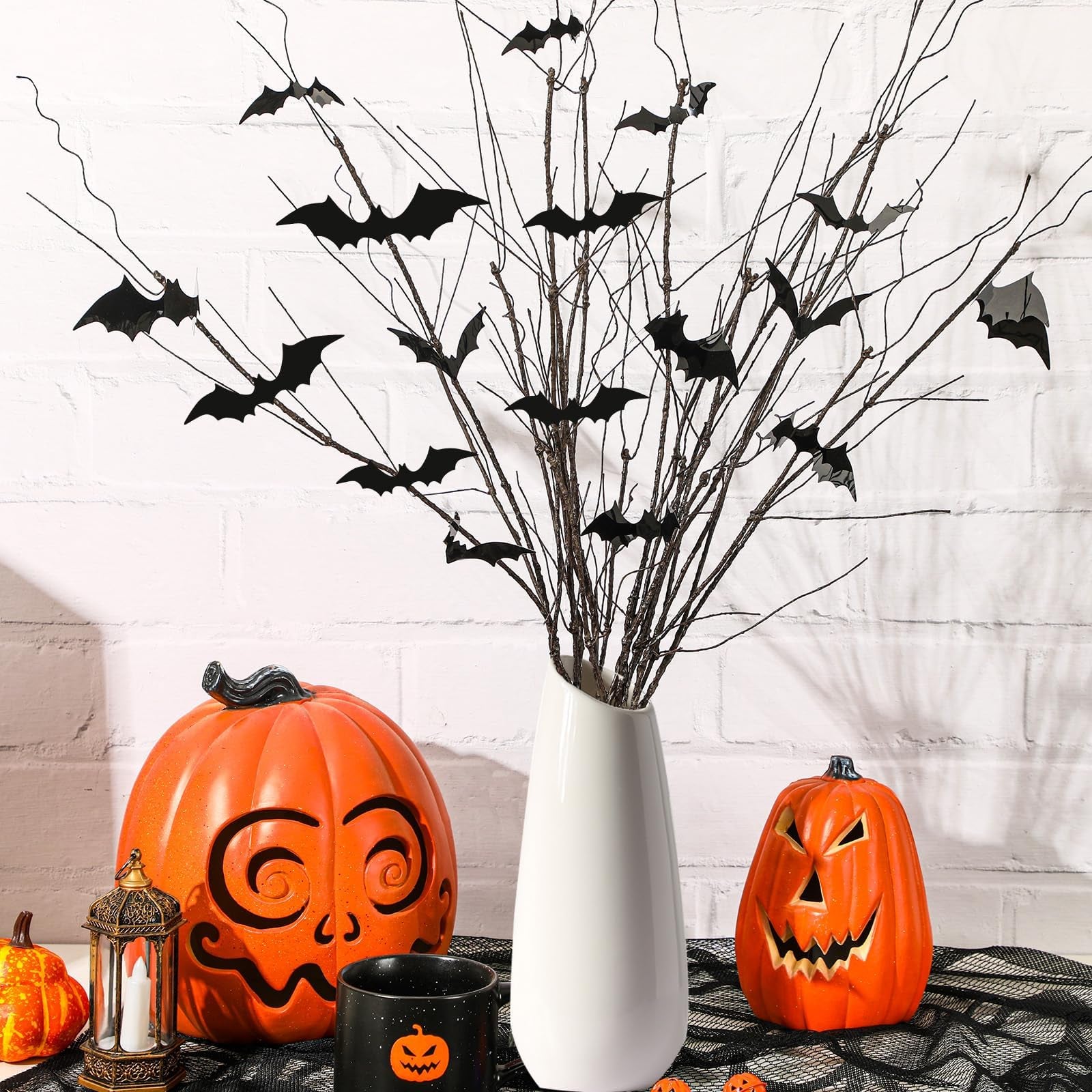 Ramas de sauce rizado, tallos artificiales flexibles para Halloween u otras celebraciones