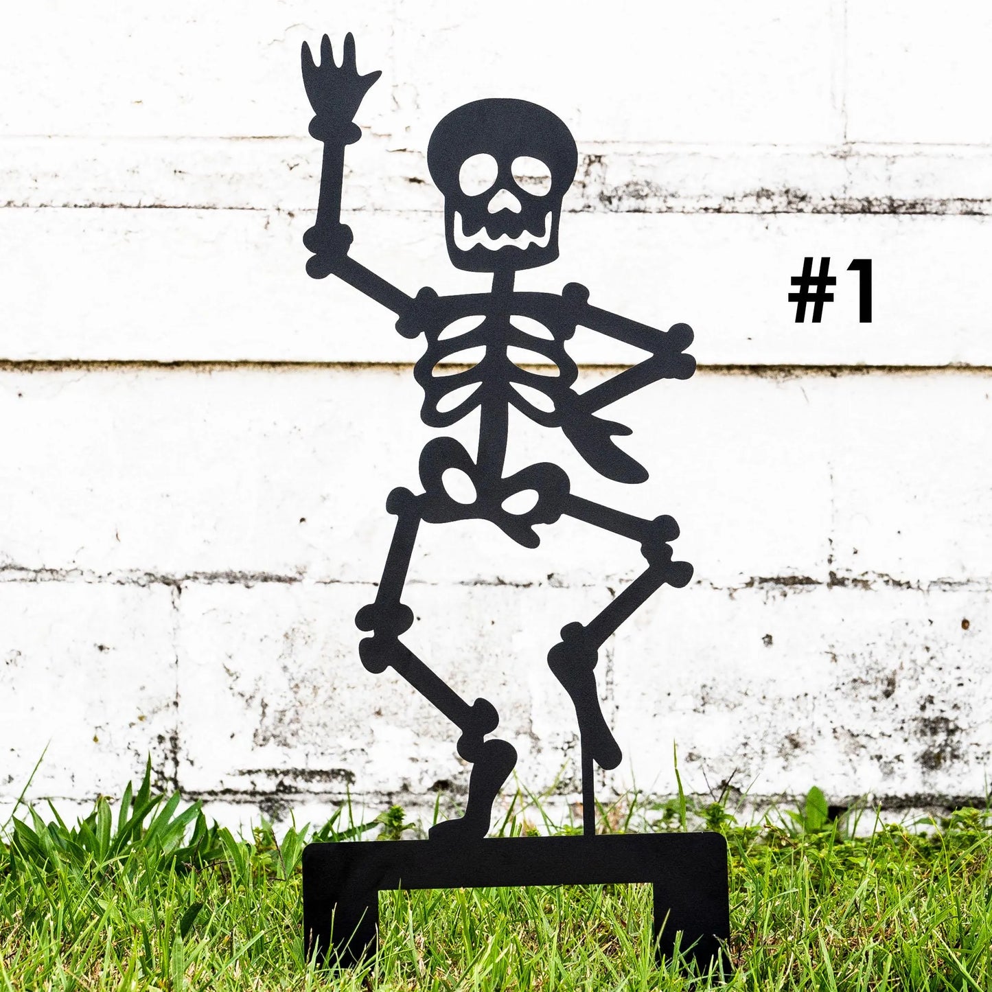Decoración en acero en forma de esqueleto al aire libre para Día de Muertos o Halloween