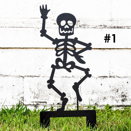 Decoración en acero en forma de esqueleto al aire libre para Día de Muertos o Halloween