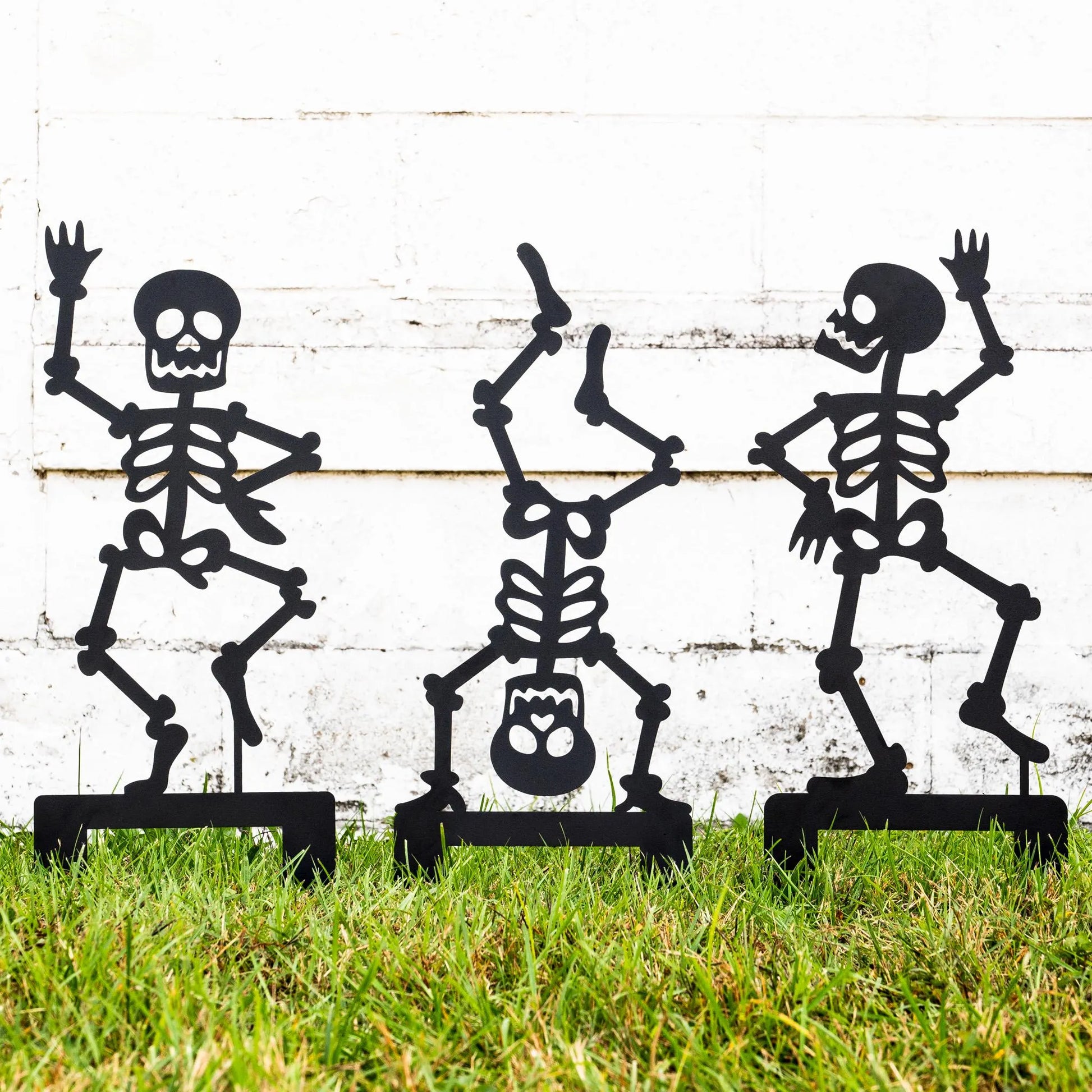 Decoración en acero en forma de esqueleto al aire libre para Día de Muertos o Halloween