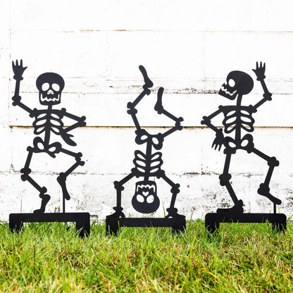 Decoración en acero en forma de esqueleto al aire libre para Día de Muertos o Halloween