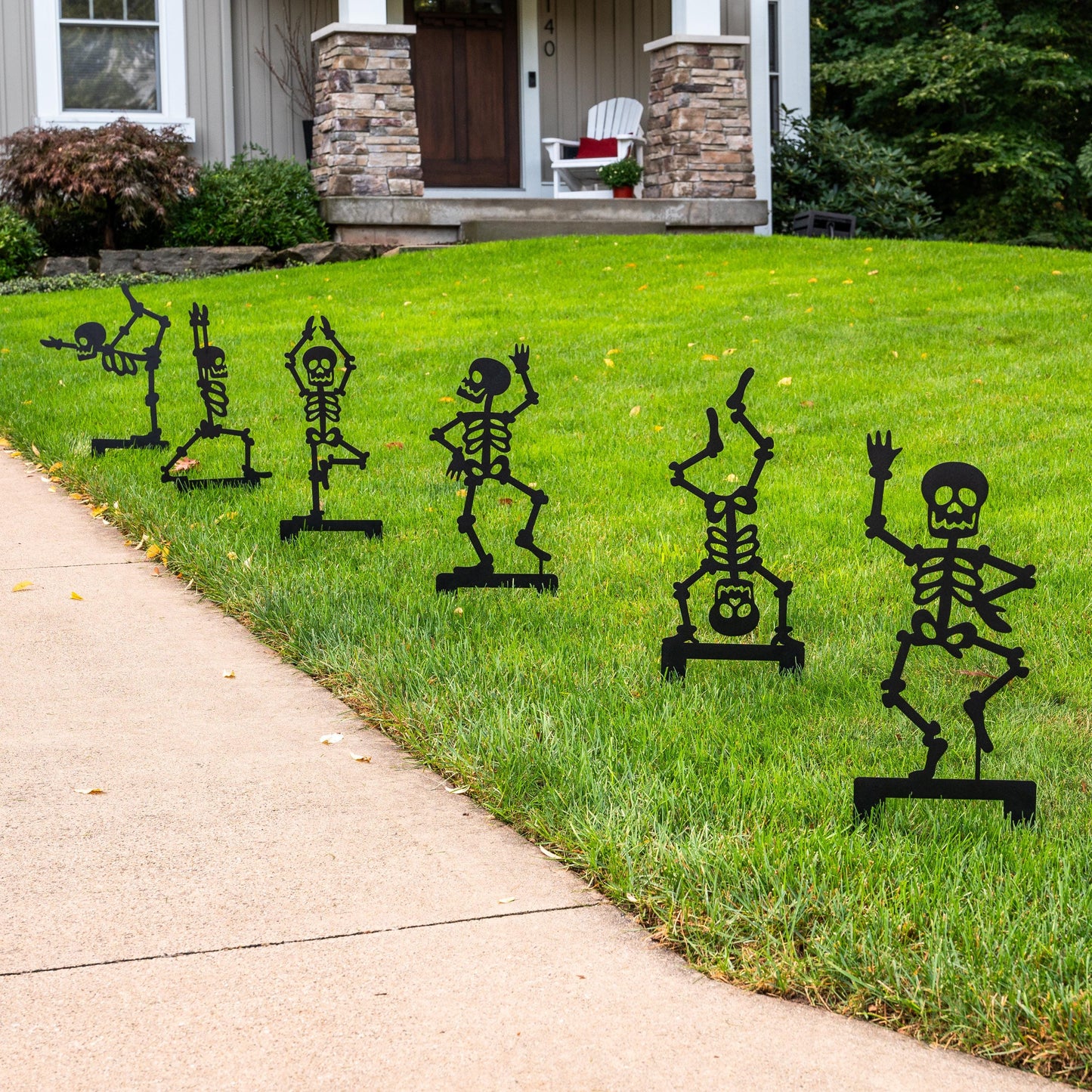 Decoración en acero en forma de esqueleto al aire libre para Día de Muertos o Halloween