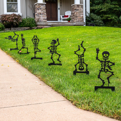 Decoración en acero en forma de esqueleto al aire libre para Día de Muertos o Halloween